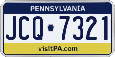 PA license plate JCQ7321