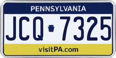 PA license plate JCQ7325
