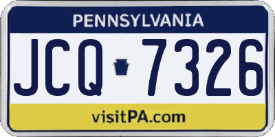 PA license plate JCQ7326
