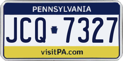 PA license plate JCQ7327