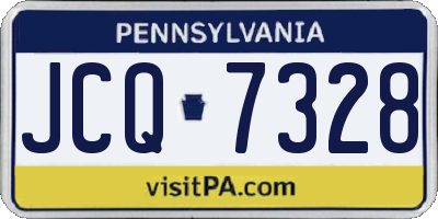 PA license plate JCQ7328