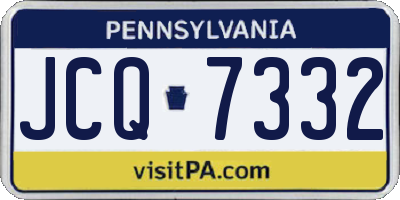 PA license plate JCQ7332