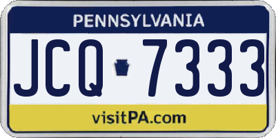PA license plate JCQ7333