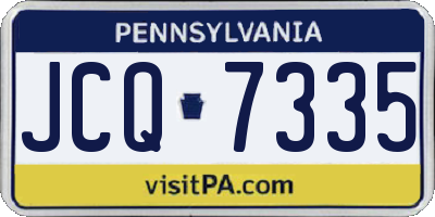 PA license plate JCQ7335