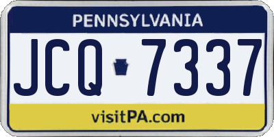 PA license plate JCQ7337
