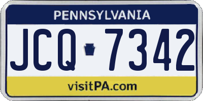PA license plate JCQ7342