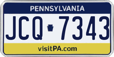 PA license plate JCQ7343