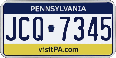 PA license plate JCQ7345