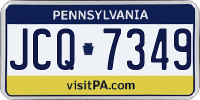 PA license plate JCQ7349
