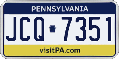 PA license plate JCQ7351