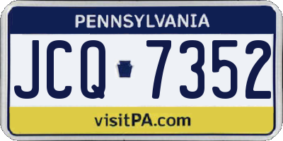 PA license plate JCQ7352