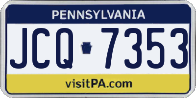 PA license plate JCQ7353