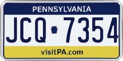 PA license plate JCQ7354