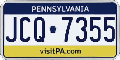 PA license plate JCQ7355