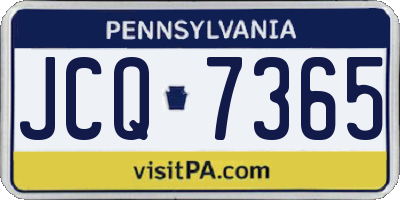 PA license plate JCQ7365