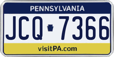 PA license plate JCQ7366