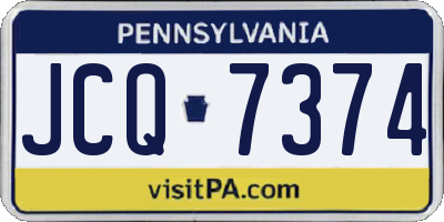 PA license plate JCQ7374