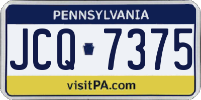 PA license plate JCQ7375