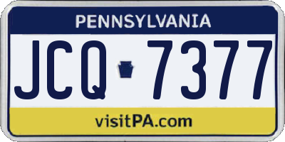 PA license plate JCQ7377