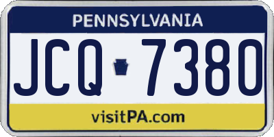 PA license plate JCQ7380