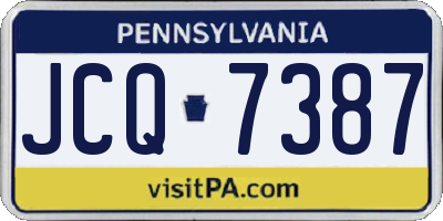 PA license plate JCQ7387