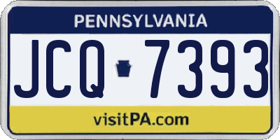 PA license plate JCQ7393