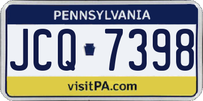 PA license plate JCQ7398