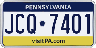 PA license plate JCQ7401