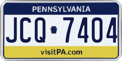 PA license plate JCQ7404
