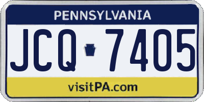 PA license plate JCQ7405