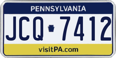 PA license plate JCQ7412