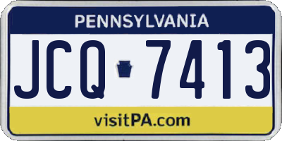 PA license plate JCQ7413