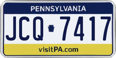 PA license plate JCQ7417