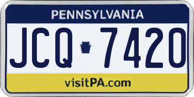 PA license plate JCQ7420