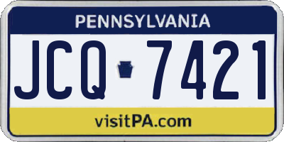 PA license plate JCQ7421