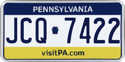 PA license plate JCQ7422