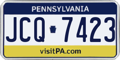 PA license plate JCQ7423