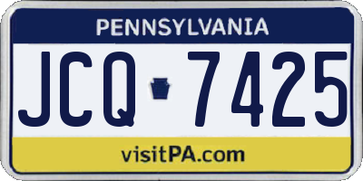 PA license plate JCQ7425
