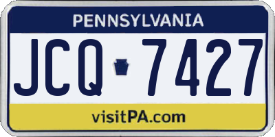 PA license plate JCQ7427