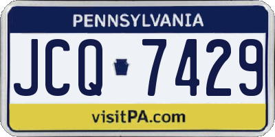PA license plate JCQ7429