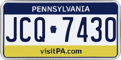 PA license plate JCQ7430