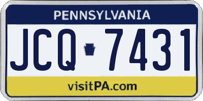 PA license plate JCQ7431