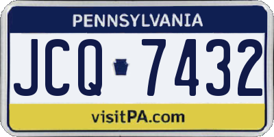 PA license plate JCQ7432