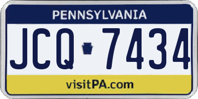 PA license plate JCQ7434