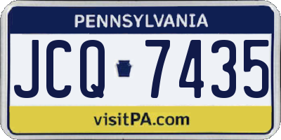 PA license plate JCQ7435