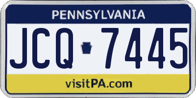PA license plate JCQ7445