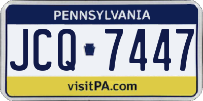 PA license plate JCQ7447