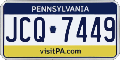 PA license plate JCQ7449