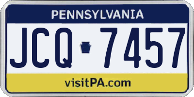 PA license plate JCQ7457