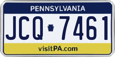 PA license plate JCQ7461